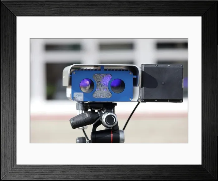Framed Print : CCTV monitoring, Road traffic control CCTV cameras, Traffic police