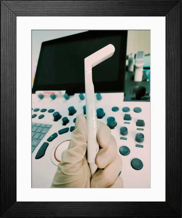 Framed Print : Hockey stick ultrasound probe Framed Print : Hockey stick ultrasound probe