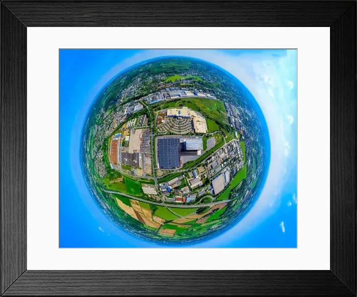 Framed Print : Aerial view of Witten, furniture discounter Ostermann Framed Print : Aerial view of Witten, furniture discounter Ostermann