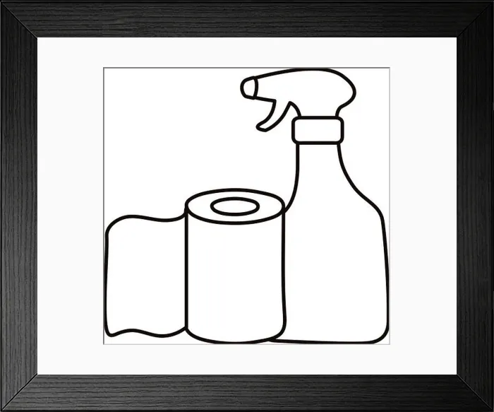 Framed Print : spray bottle medical product silhouette style vector illustration design Framed Print : spray bottle medical product silhouette style vector illustration design