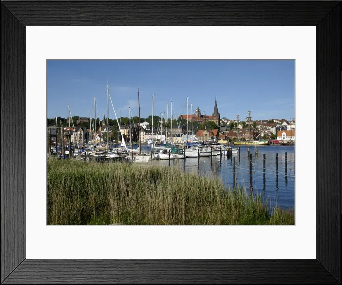 Framed Print : City Marina Im-Jaich in Flensburg