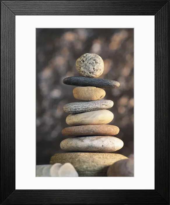 Framed Print : Stones, on each other stacked river stones Framed Print : Stones, on each other stacked river stones
