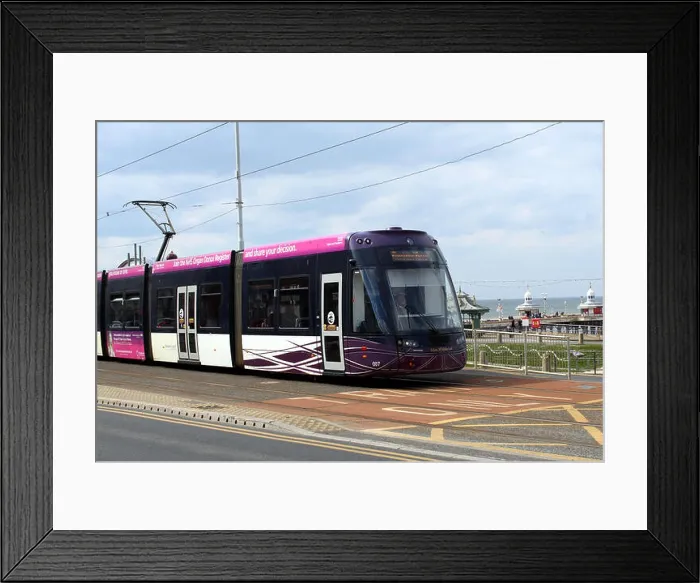 Framed Print : Blackpool Tram At The North pier Framed Print : Blackpool Tram At The North pier