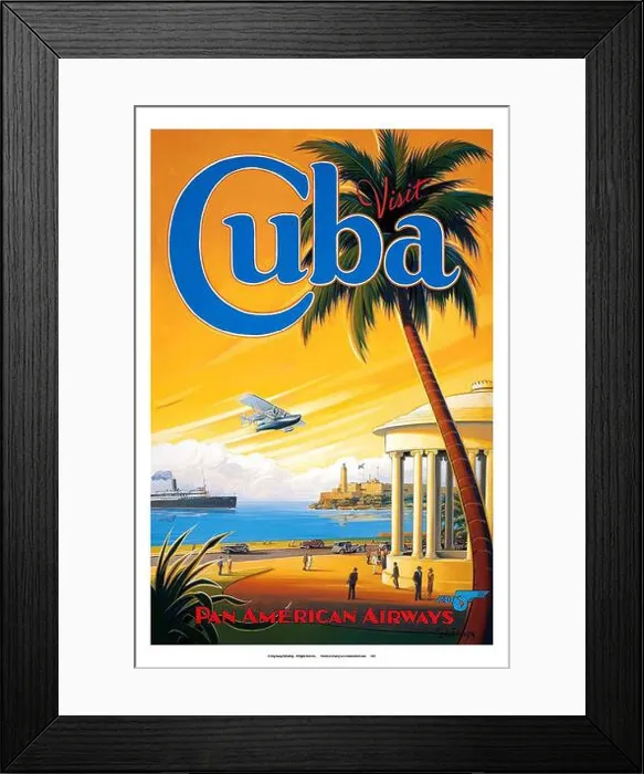 Framed Print : A gorgeous vintage travel poster for Cuba Framed Print : A gorgeous vintage travel poster for Cuba