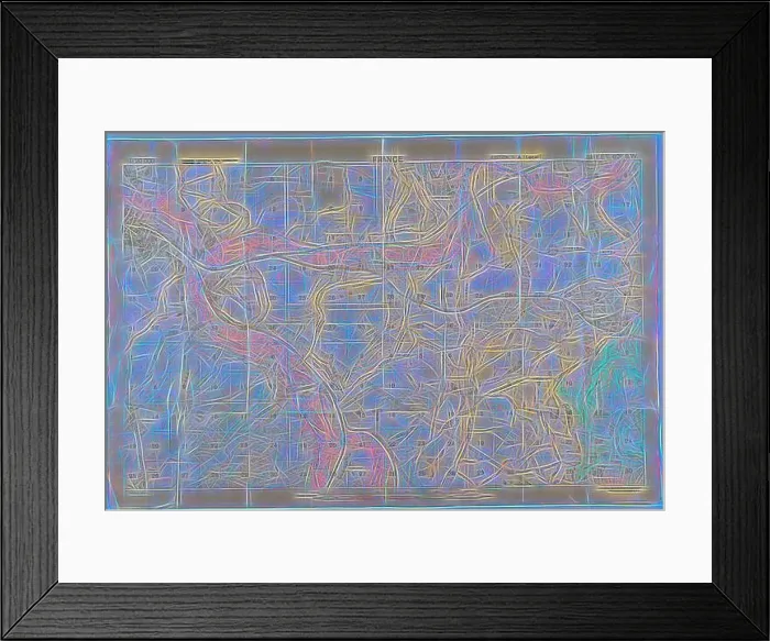 Framed Print : Map - Military, Trench, France Framed Print : Map - Military, Trench, France