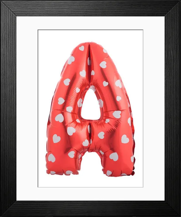 Framed Print : Red color letter A made of inflatable balloon Framed Print : Red color letter A made of inflatable balloon