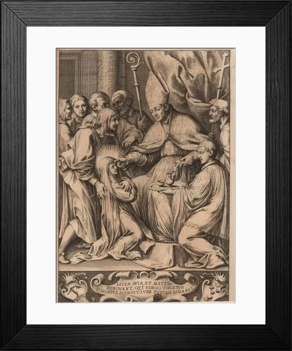 Framed Print : Toribio Alfonso Mogrovejo confirms Rose of Lima. Museum: PRIVATE COLLECTION. Author: ANONYMOUS Framed Print : Toribio Alfonso Mogrovejo confirms Rose of Lima. Museum: PRIVATE COLLECTION. Author: ANONYMOUS