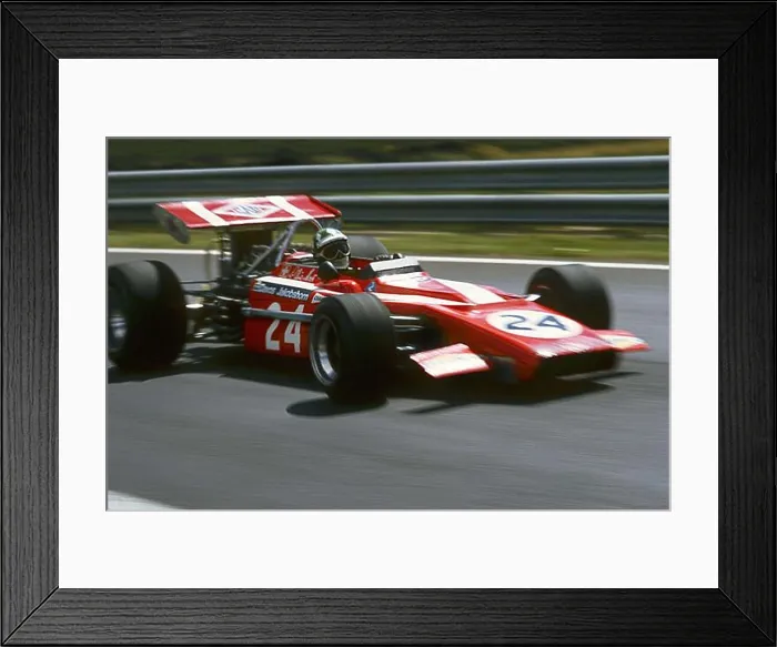 Framed Print : Silvio MOSER driving Bellasi-Ford F1 car in full speed during 1970 Grand Prix de France Framed Print : Silvio MOSER driving Bellasi-Ford F1 car in full speed during 1970 Grand Prix de France