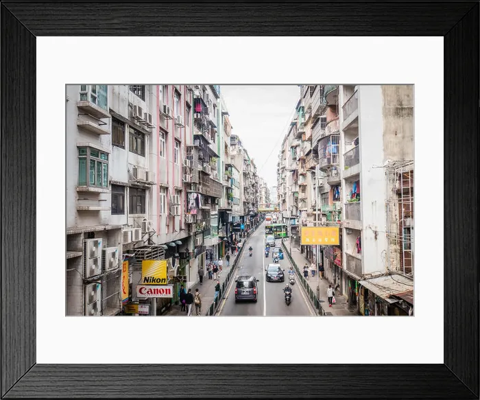 Framed Print : macau buildings and streets Framed Print : macau buildings and streets