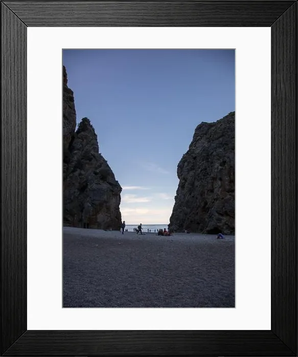 Framed Print : Vertical shot of Torrent de Pareis under a blue sky in Spain Framed Print : Vertical shot of Torrent de Pareis under a blue sky in Spain