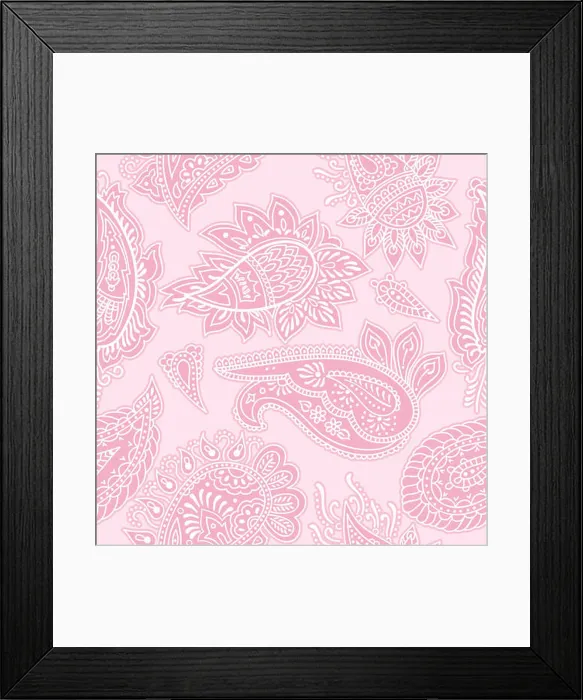 Framed Print : Seamless pink paisley background pattern Framed Print : Seamless pink paisley background pattern