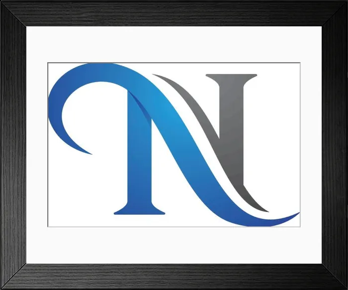 Framed Print : N Letter Logo Template Framed Print : N Letter Logo Template