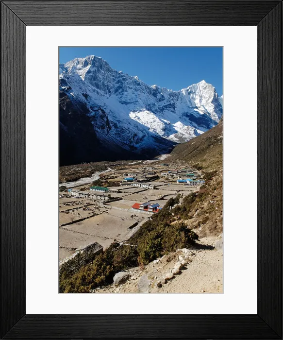 Framed Print : Thame Sherpa village, Thame Khola valley with Tengkang Poche (6500) Framed Print : Thame Sherpa village, Thame Khola valley with Tengkang Poche (6500)