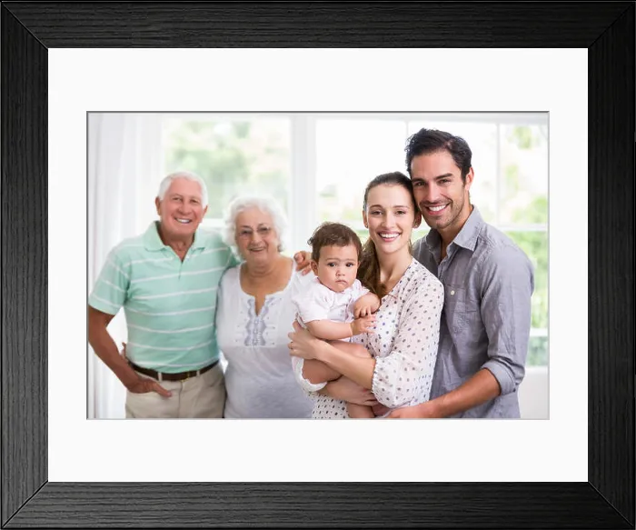 Framed Print : Portrait of happy family with baby