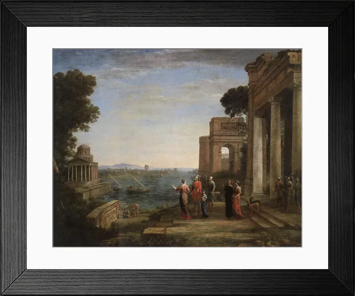Framed Print : *Aeneas's Farewell to Dido in Carthago* by Claude Lorrain portrays a moment from Virgil's *Aeneid* Framed Print : *Aeneas's Farewell to Dido in Carthago* by Claude Lorrain portrays a moment from Virgil's *Aeneid*