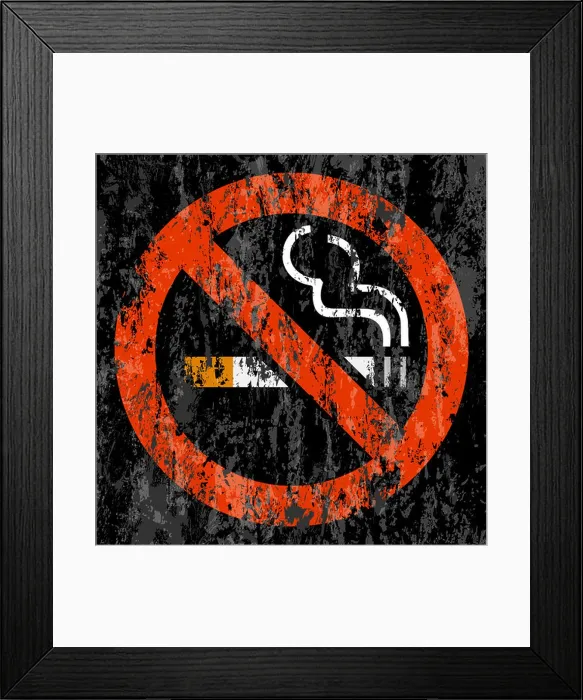 Framed Print : No smoking symbol grunge background Framed Print : No smoking symbol grunge background