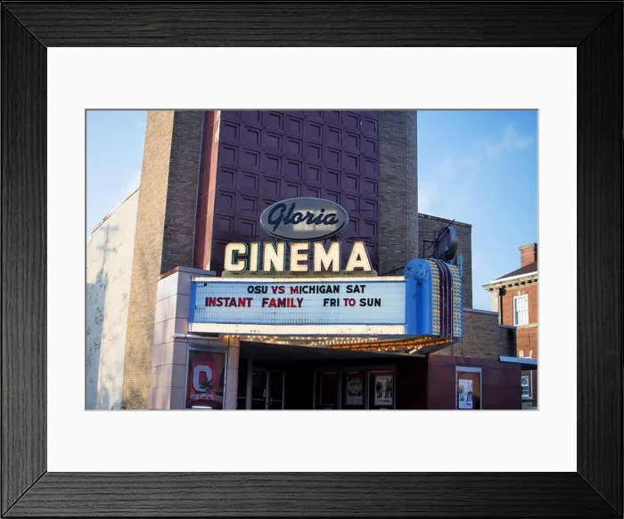 Framed Print : Outside view of an old fashioned theater and cinema Framed Print : Outside view of an old fashioned theater and cinema