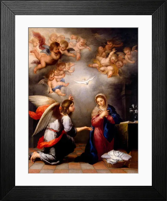Framed Print : The Annunciation - Bartolomé Esteban Murillo, circa 1660 Framed Print : The Annunciation - Bartolomé Esteban Murillo, circa 1660