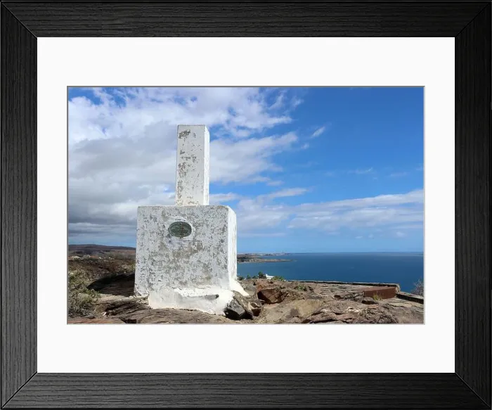 Framed Print : geodetic measuring point of the National Geographic Institute, Canary Islands, Gran Canaria, San Agustin Framed Print : geodetic measuring point of the National Geographic Institute, Canary Islands, Gran Canaria, San Agustin