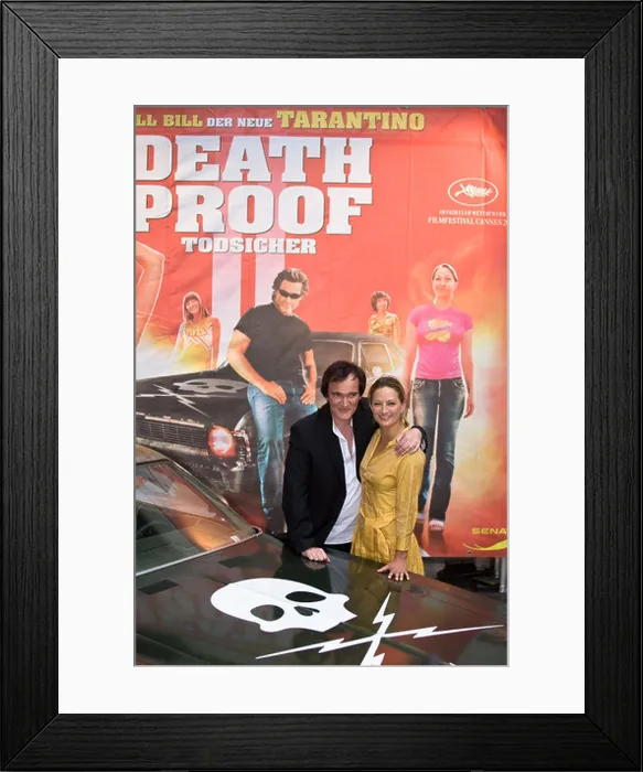 Framed Print : Quentin Tarantino and actress Zoe Bell during the german premiere of the movie 'Death Proof', Berlin, Germany Framed Print : Quentin Tarantino and actress Zoe Bell during the german premiere of the movie 'Death Proof', Berlin, Germany