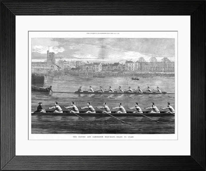 Framed Print : 1873 Illustrated London News illustration of the Oxford - Cambridge boat race Framed Print : 1873 Illustrated London News illustration of the Oxford - Cambridge boat race