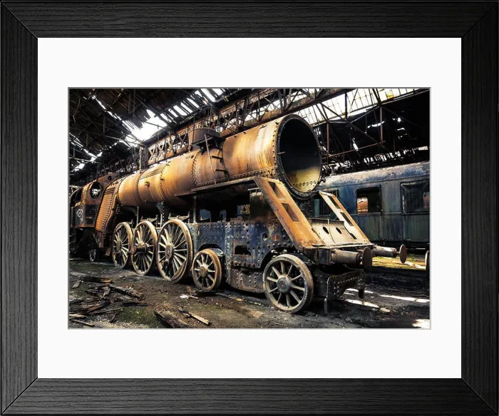 Framed Print : Old trains at abandoned train depot Framed Print : Old trains at abandoned train depot