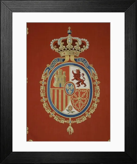 Framed Print : TAPIZ CON EL ESCUDO DEL SENADO ESPAÑOL EN EL REPOSTERO DEL SALON DE SESIONES. Location: SENADO-TAPICES, MADRID, SPAIN Framed Print : TAPIZ CON EL ESCUDO DEL SENADO ESPAÑOL EN EL REPOSTERO DEL SALON DE SESIONES. Location: SENADO-TAPICES, MADRID, SPAIN