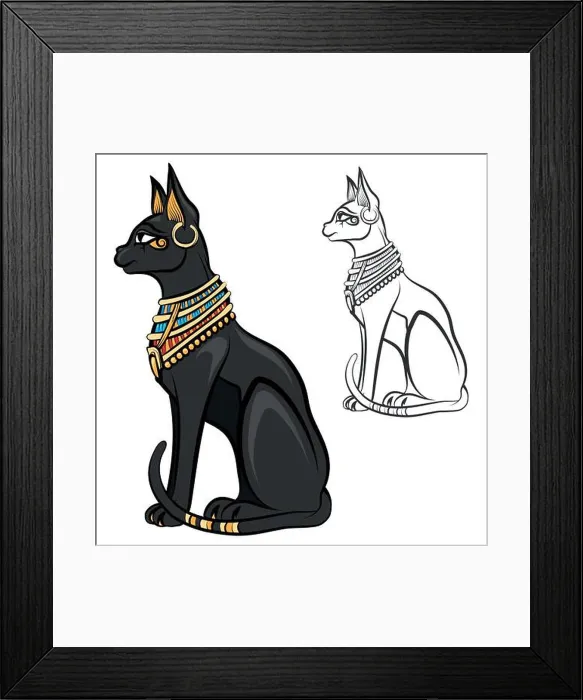 Framed Print : Egypt cat goddess bastet. Egyptian god Framed Print : Egypt cat goddess bastet. Egyptian god