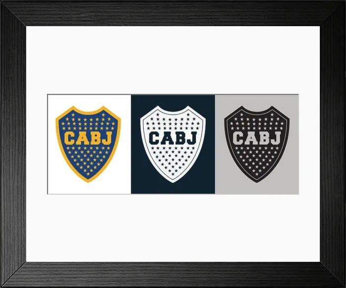 Framed Print : Boca Juniors Color Black and White 3 Style Logo Argentine professional football club, Vector Illustration Abstract Framed Print : Boca Juniors Color Black and White 3 Style Logo Argentine professional football club, Vector Illustration Abstract