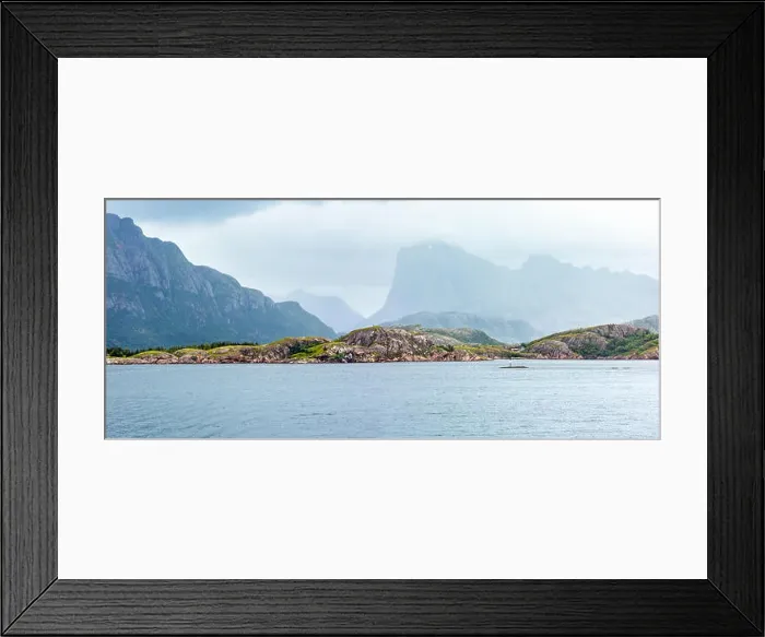 Framed Print : Ranfjorden Fjord summer cloudy view from ferry (Norway) Framed Print : Ranfjorden Fjord summer cloudy view from ferry (Norway)