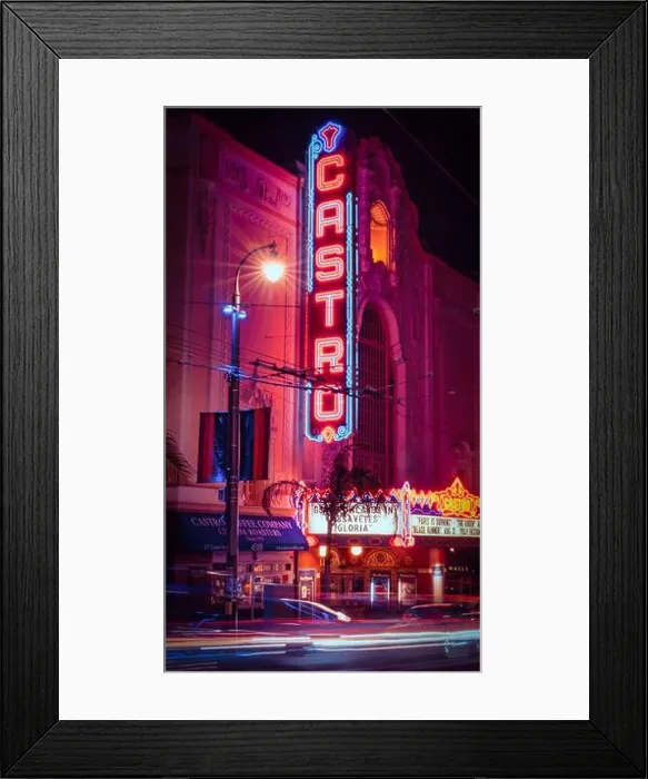 Framed Print : San Francisco, California, USA - August 2019: Castro Theatre building on Castro Street at night Framed Print : San Francisco, California, USA - August 2019: Castro Theatre building on Castro Street at night