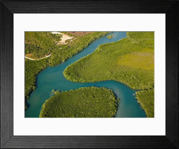 Framed Print : Ludmilla Creek and mangroves, by East Point Recreation Reserve, Darwin, Northern Territory, Australia - aerial Framed Print : Ludmilla Creek and mangroves, by East Point Recreation Reserve, Darwin, Northern Territory, Australia - aerial