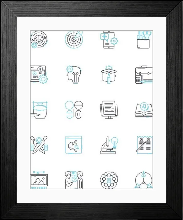 Framed Print : Original concept linear icons set Framed Print : Original concept linear icons set