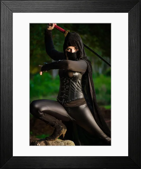 Framed Print : Female ninja in battle Framed Print : Female ninja in battle