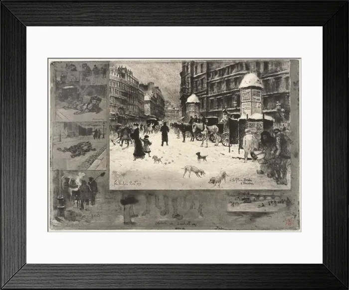 Framed Print : FELIX-HILAIRE BUHOT - WINTER IN PARIS Framed Print : FELIX-HILAIRE BUHOT - WINTER IN PARIS