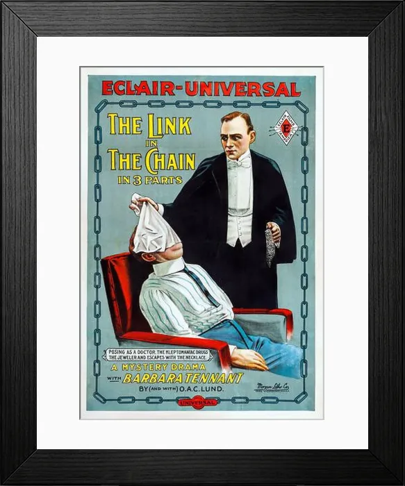 Framed Print : Vintage movie poster: The Link in the Chain (Universal Film Manufacturing) Framed Print : Vintage movie poster: The Link in the Chain (Universal Film Manufacturing)