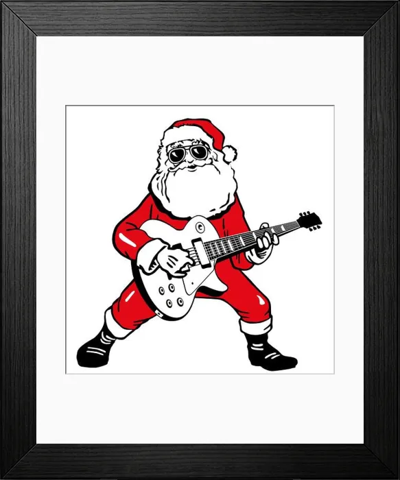Framed Print : Santa Claus with electric guitar Framed Print : Santa Claus with electric guitar