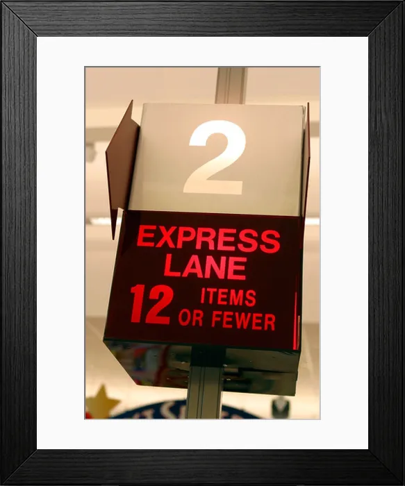 Framed Print : Express Lane Check Out at Grocery Store Framed Print : Express Lane Check Out at Grocery Store