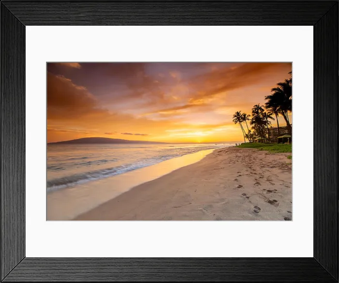 Framed Print : Kaanapali Beach on Maui, Hawaii at Sunset Framed Print : Kaanapali Beach on Maui, Hawaii at Sunset