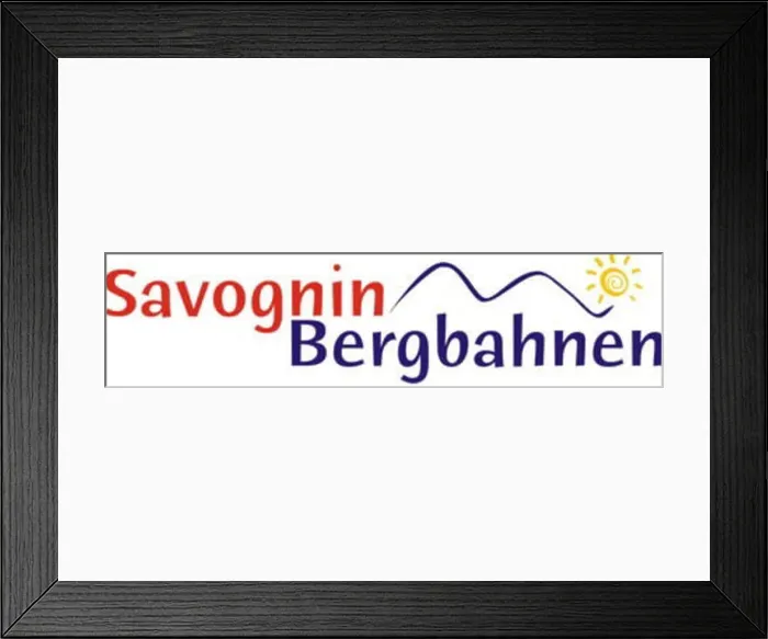 Framed Print : The logo for Savognin Bergbahnen represents the Swiss mountain transport company Framed Print : The logo for Savognin Bergbahnen represents the Swiss mountain transport company