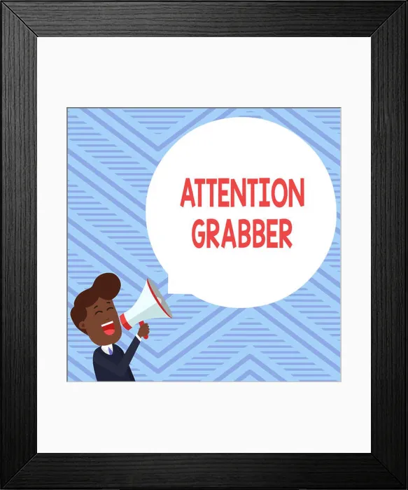 Framed Print : Word writing text Attention Grabber Framed Print : Word writing text Attention Grabber