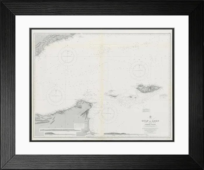 Framed Print : Gulf of Aden. Yemen Somalia Socotra. Admiralty nautical sea chart 1930 old map Framed Print : Gulf of Aden. Yemen Somalia Socotra. Admiralty nautical sea chart 1930 old map
