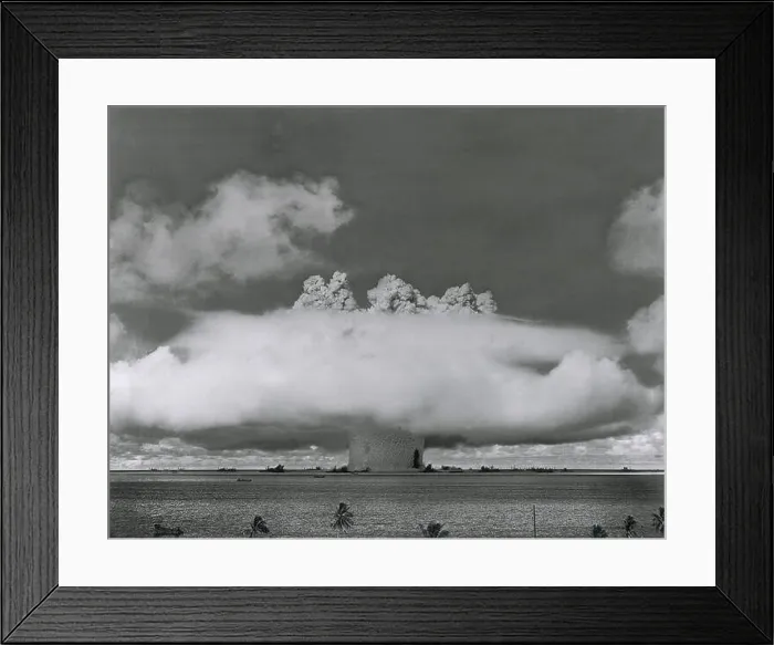 Framed Print : Operation Crossroads BAKER was suspended beneath landing craft LSM-60 anchored in the midst of the target fleet Framed Print : Operation Crossroads BAKER was suspended beneath landing craft LSM-60 anchored in the midst of the target fleet