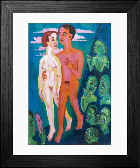 Framed Print : Kirchner. Painting entitled Two Against the World by Ernst Ludwig Kirchner (1880-1938), oil on canvas, 1924