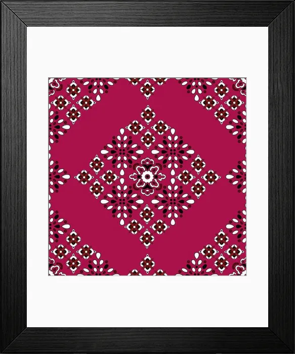 Framed Print : Textile Ajrak seamless pattern Framed Print : Textile Ajrak seamless pattern