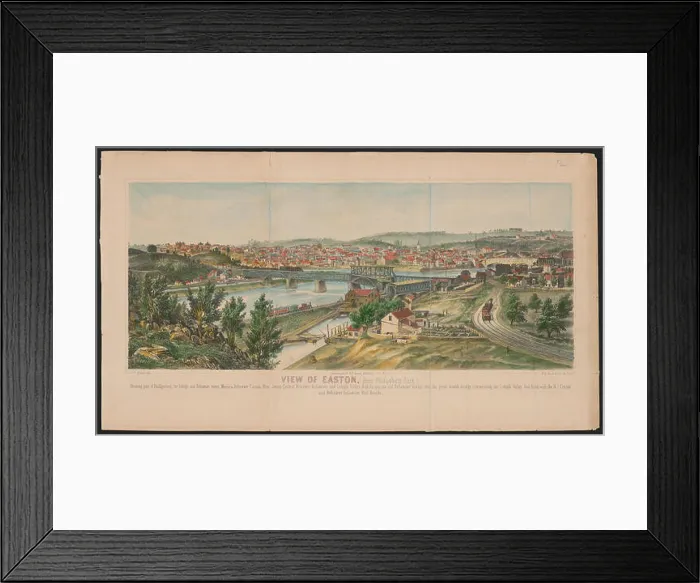 Framed Print : View of Easton, (from Phillipsburg Rock) / ambrotype of H.P. Osborn, Bethlehem Framed Print : View of Easton, (from Phillipsburg Rock) / ambrotype of H.P. Osborn, Bethlehem
