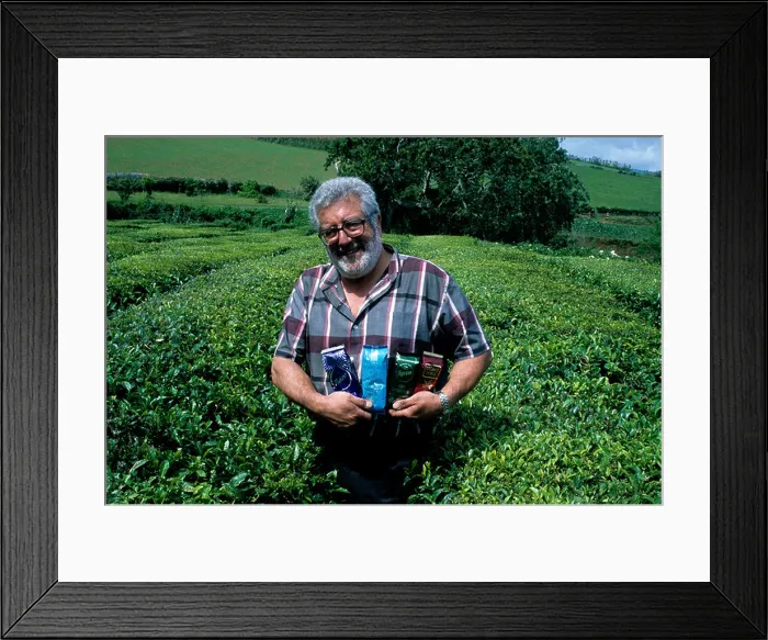 Framed Print : A visitor to the Gorreana tea plantation on São Miguel island in the Azores clutching four packets of different tea Framed Print : A visitor to the Gorreana tea plantation on São Miguel island in the Azores clutching four packets of different tea