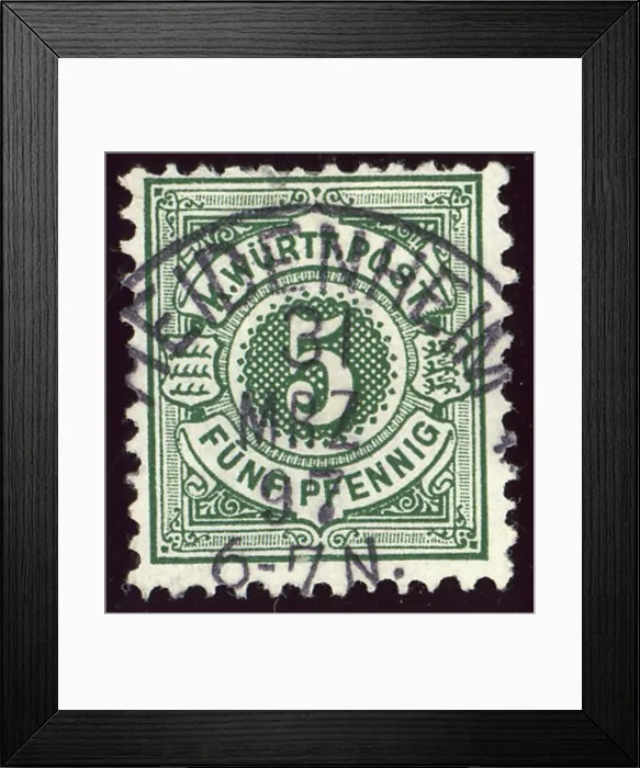 Framed Print : 24 1897 Württemberg 5Pf Mi56 Heidenheim Framed Print : 24 1897 Württemberg 5Pf Mi56 Heidenheim