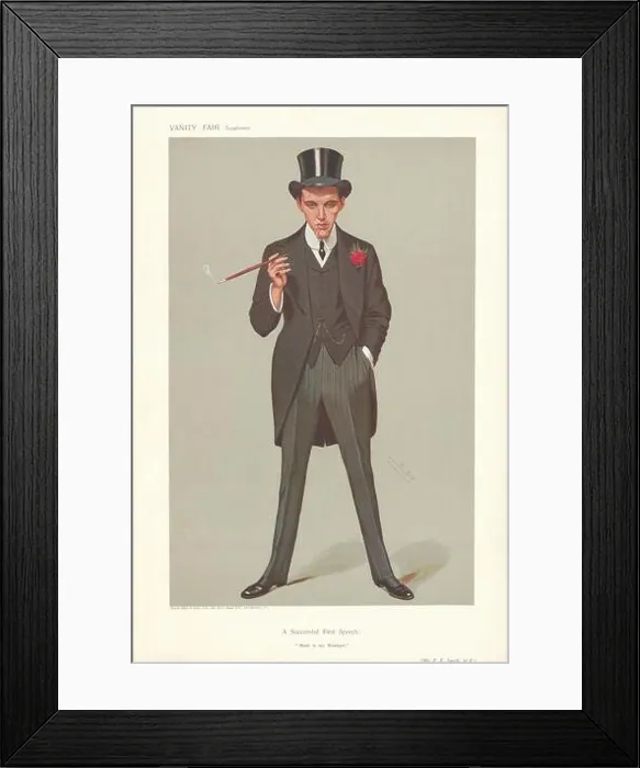 Framed Print : VANITY FAIR SPY CARTOON Frederick / F.E. Smith A Successful First Speech… 1907 Framed Print : VANITY FAIR SPY CARTOON Frederick / F.E. Smith A Successful First Speech… 1907