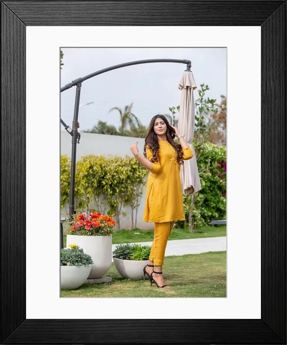 Framed Print : Female model posing outdoors wearing summer dress Indian Pakistani Asian traditional salwar kameez Framed Print : Female model posing outdoors wearing summer dress Indian Pakistani Asian traditional salwar kameez